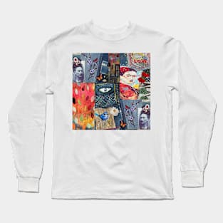 Geisha Denim Patchwork Long Sleeve T-Shirt